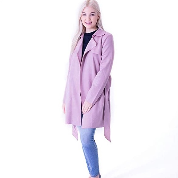 Anthropologie Solitaire Faux Suede Floral Paisley Trench Coat - Picture 11 of 11